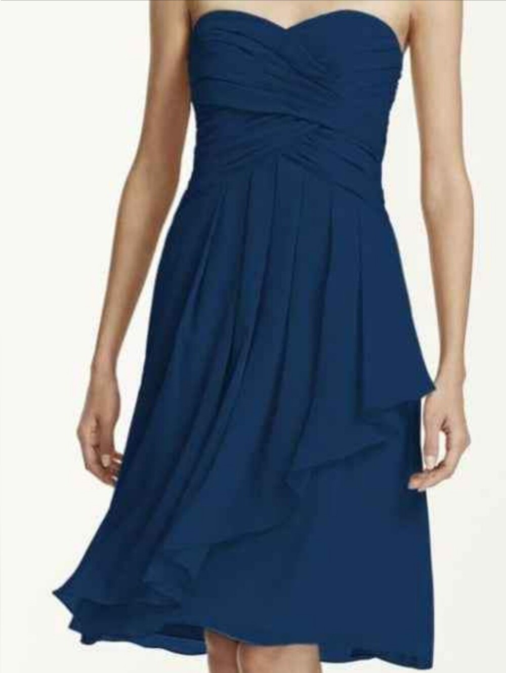 Strapless Navy Blue Cocktail Dress
